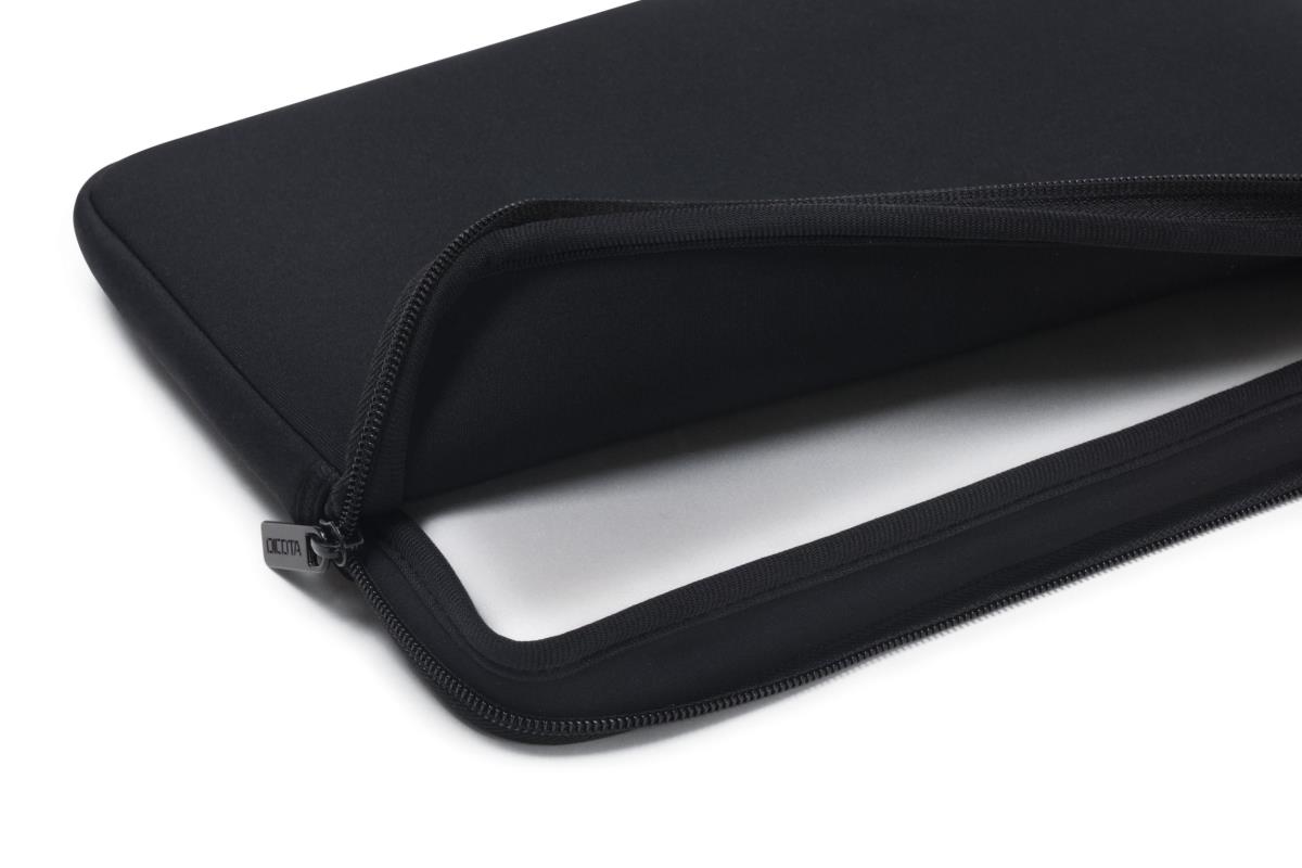 DICOTA Perfect Skin - 15-15.6in Notebook Sleeve - Black / Synthetic Neoprene With Recycled Surface Fabric