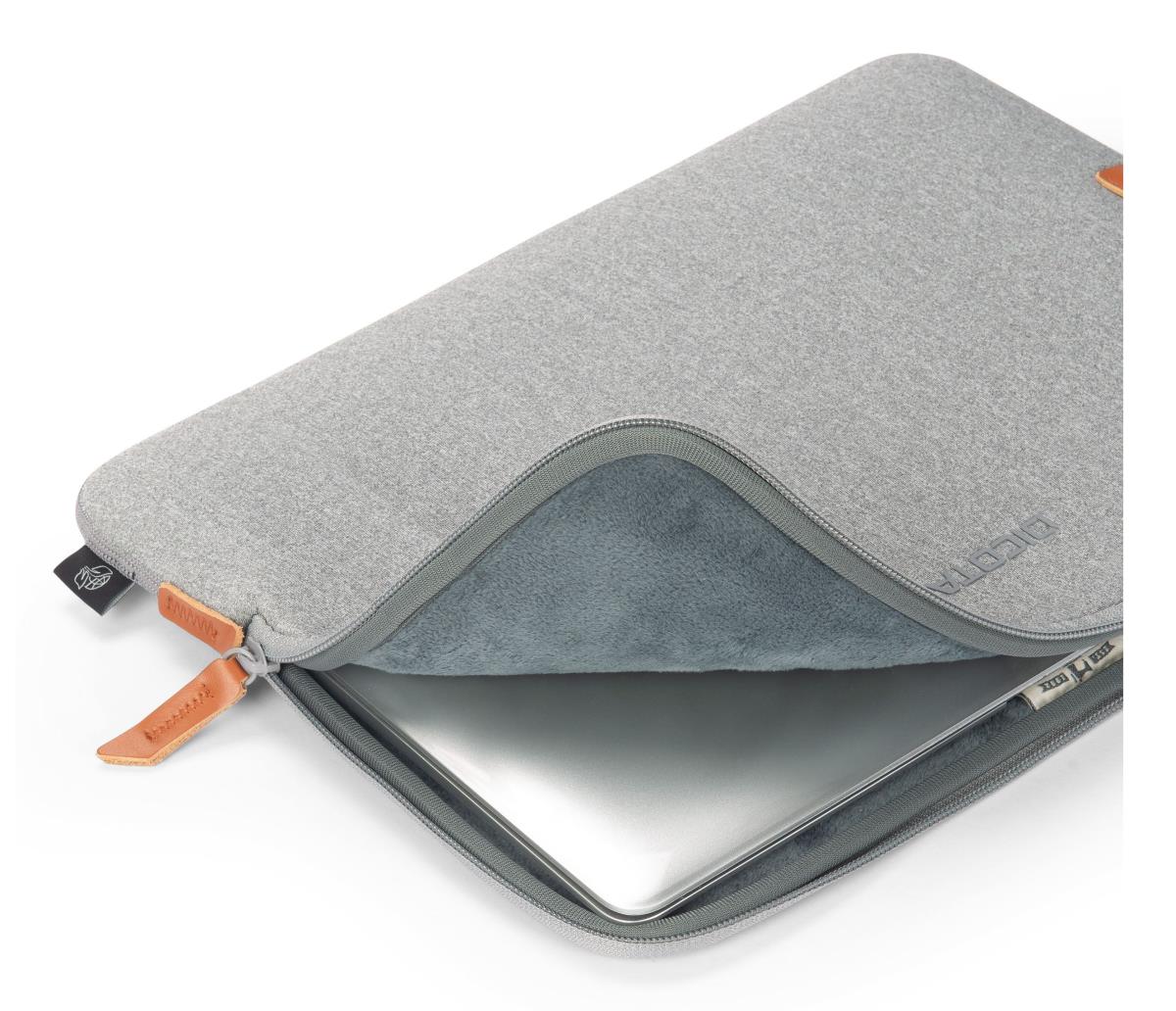 DICOTA Skin Urban - 15in MacBook Sleeve - Grey / Recycled Polyester Neoprene Fabric