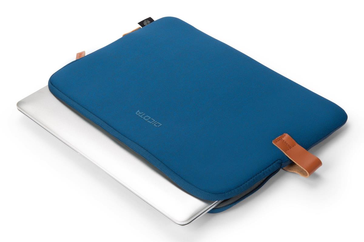 DICOTA Skin Urban- 13in MacBook Sleeve - Navy Blue / Recycled Polyester Neoprene Fabric
