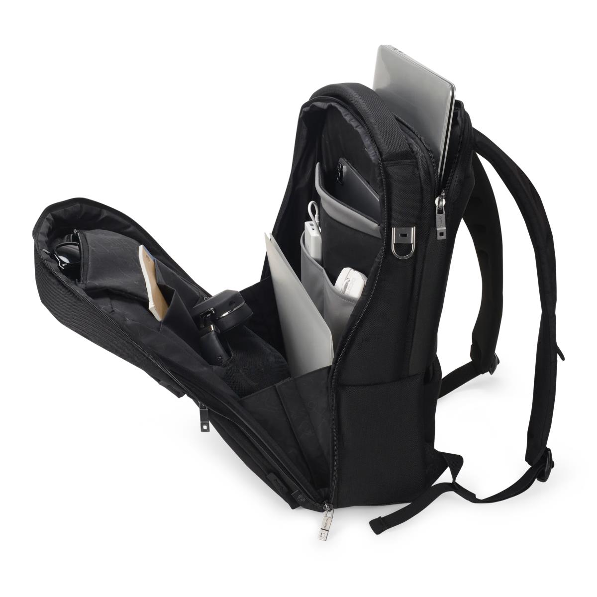 DICOTA Backpack Seven - 12-14in Notebook Backpack - Black / 1680d Recycled Pet Polyester