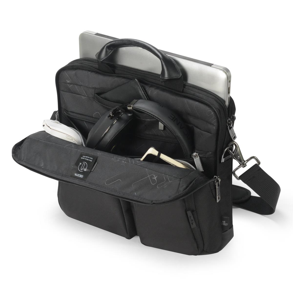 DICOTA Slim Case Seven - 12-14in Notebook Case - Black / 1680d Recycled Pet Polyester