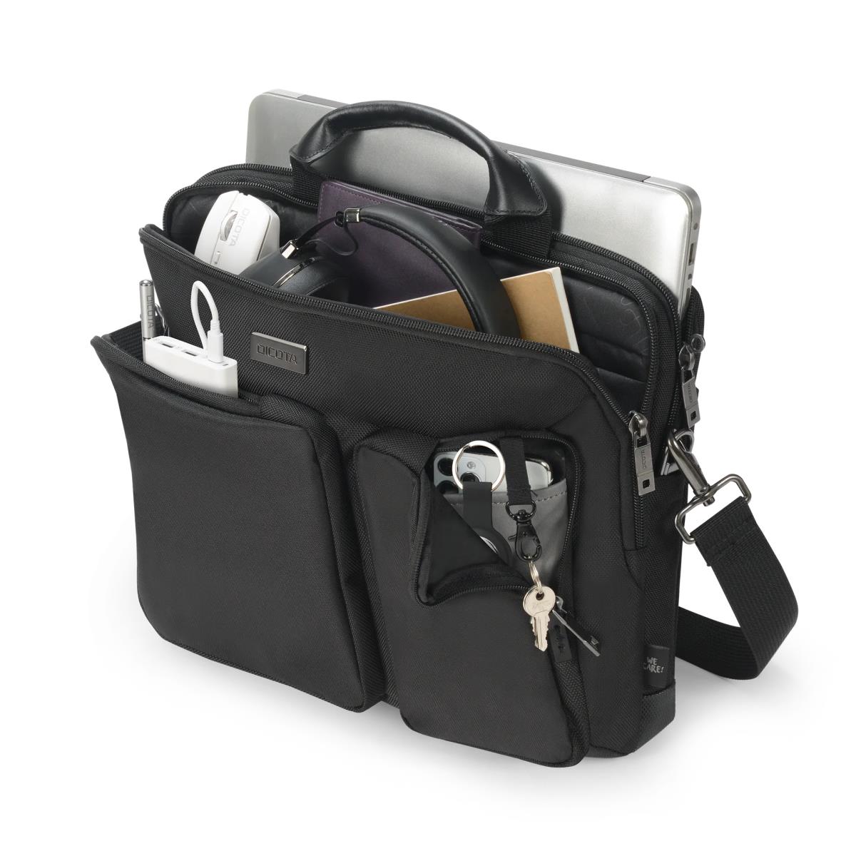 DICOTA Slim Case Seven - 12-14in Notebook Case - Black / 1680d Recycled Pet Polyester