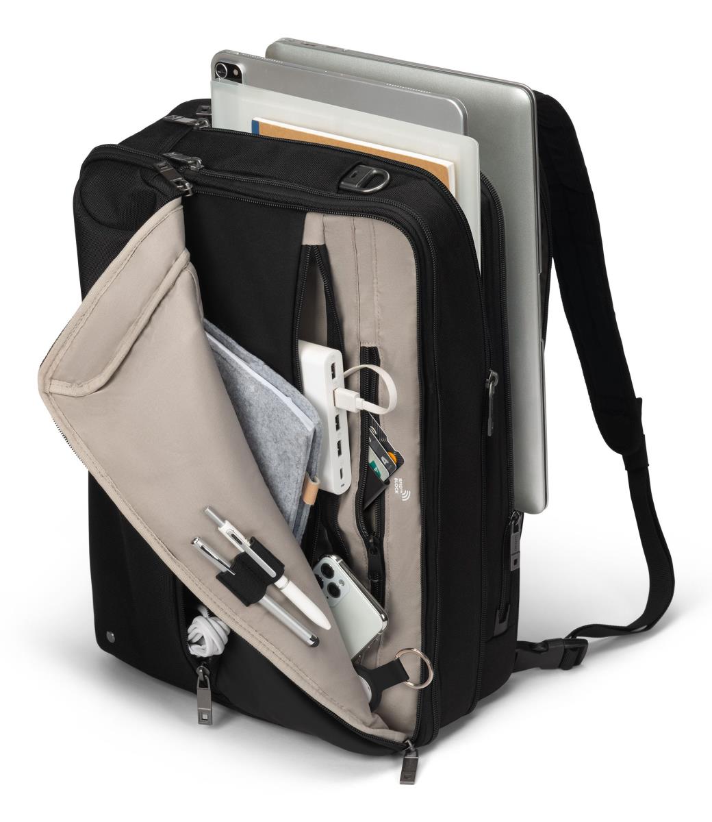 DICOTA Top Traveller Dual Five - 14-16in Notebook Case - Black / 900d Rrecycled Pet Polyester