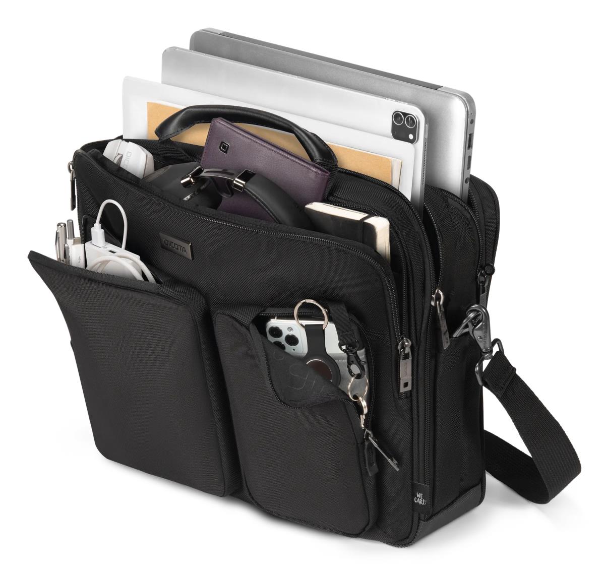 DICOTA Top Traveller Seven - 12-14in Notebook Case - Black / 1680d Recycled Pet Polyester
