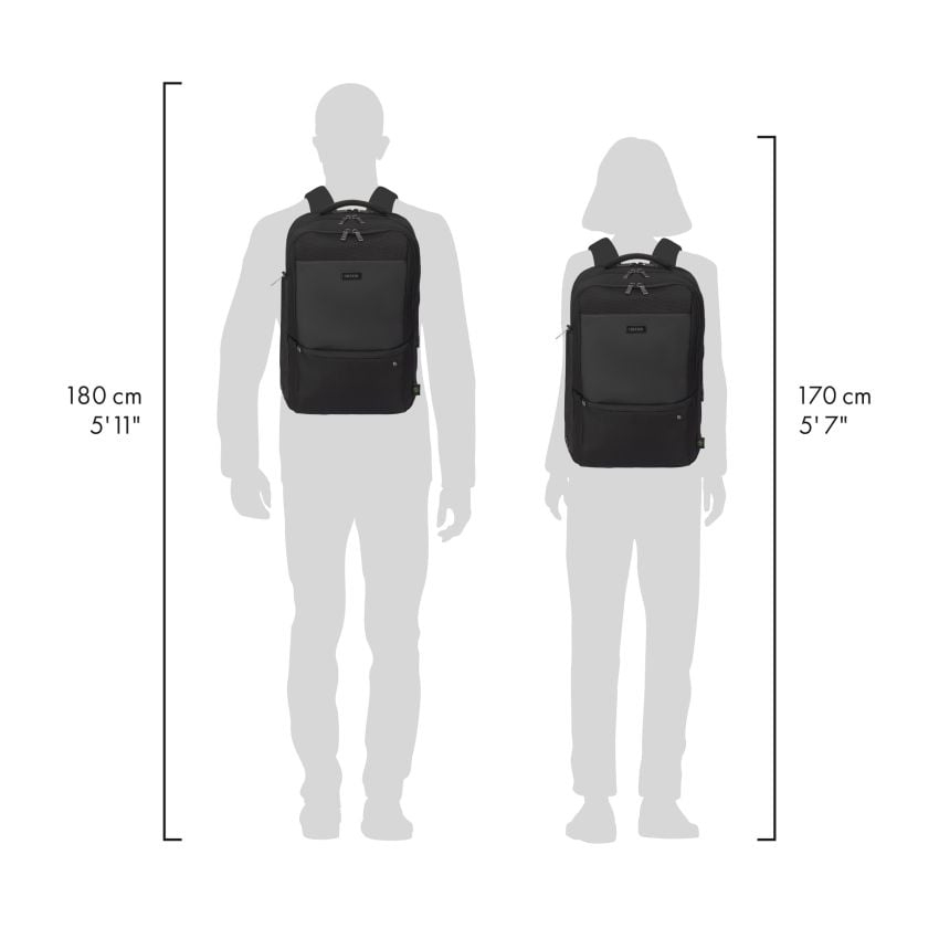 DICOTA Five - 15-17.3in Notebook Backpack - Black / 900d Recycled Pet Polyester