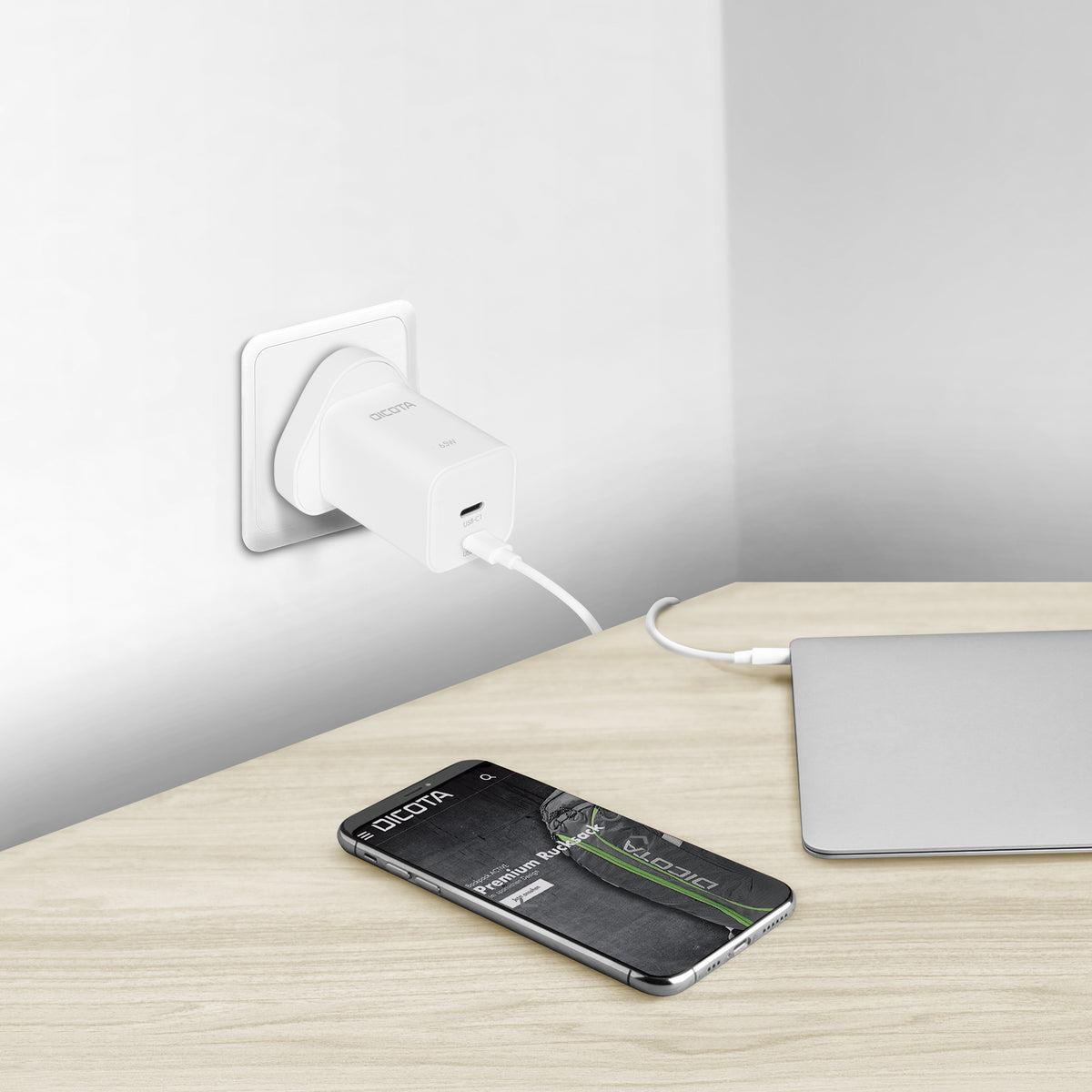 DICOTA Wall Charger 2-port USB-c 65w
