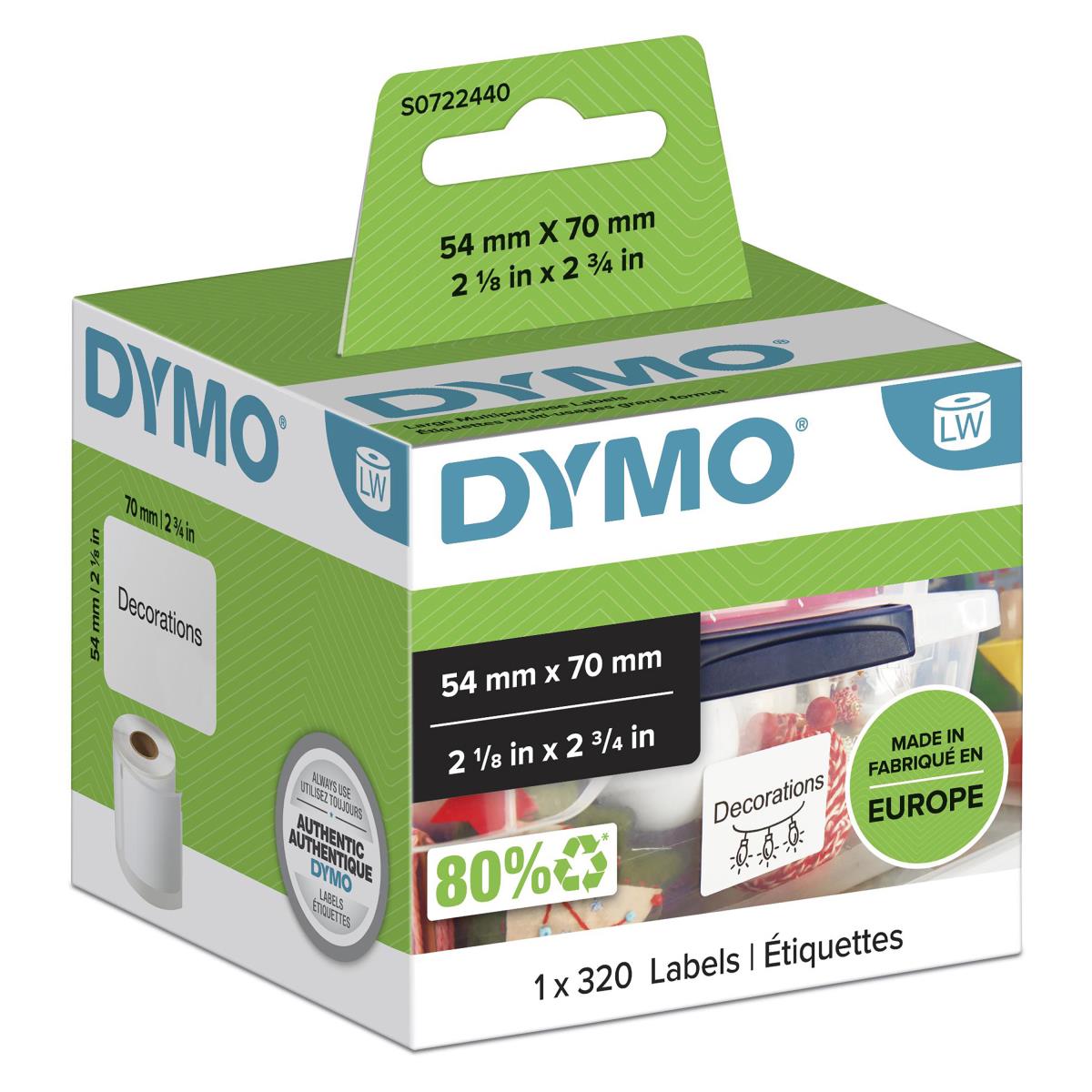 DYMO Lw Multi-purpose Labels Large 54x70 Mm