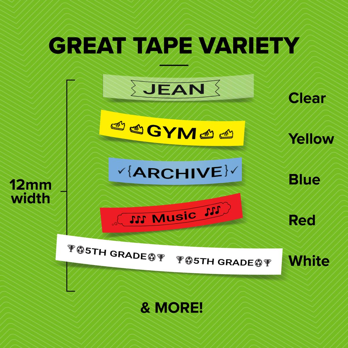 DYMO Plastic Tape 12mx4mm For Letratag