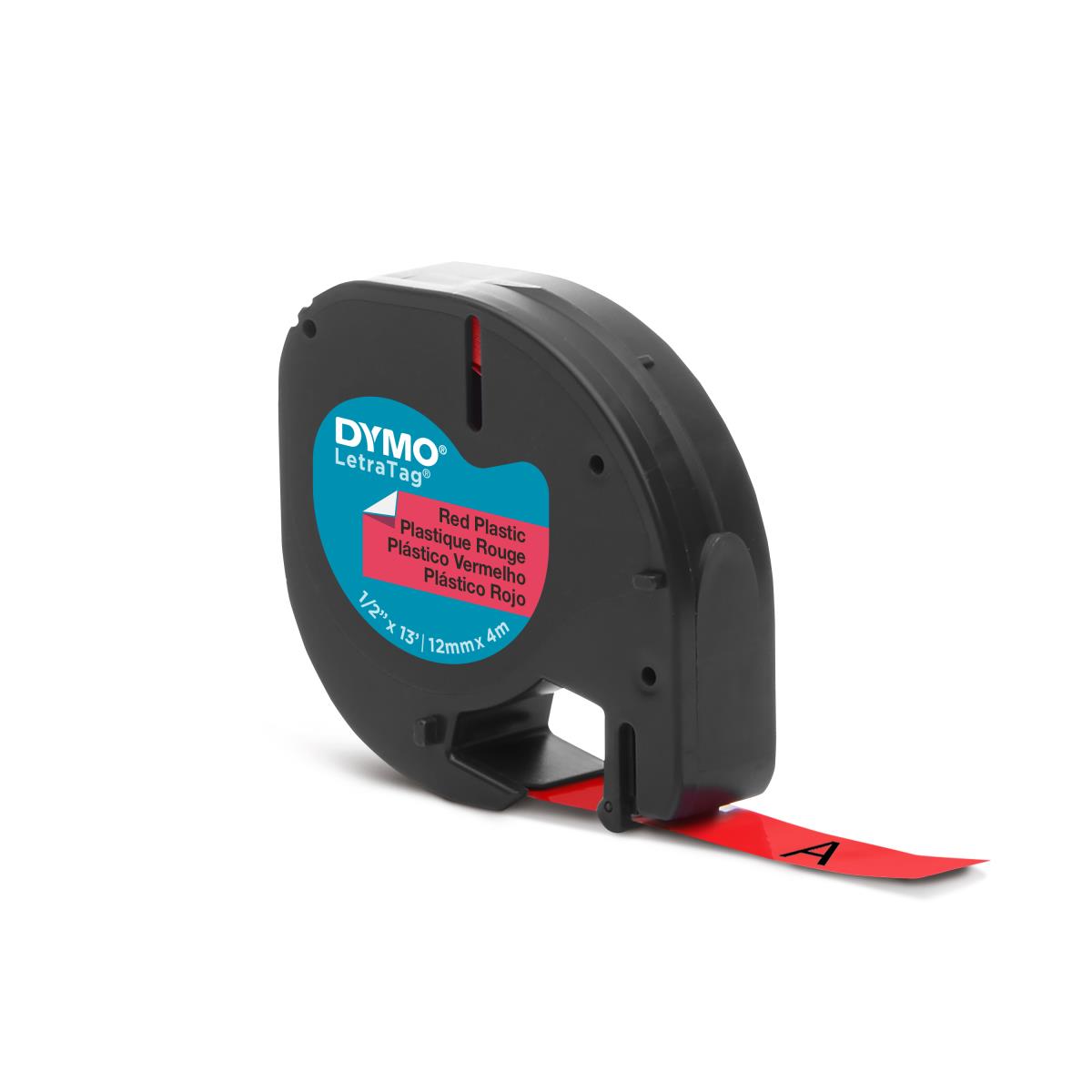 DYMO Plastic Tape Red 12mmx4m For Letratag