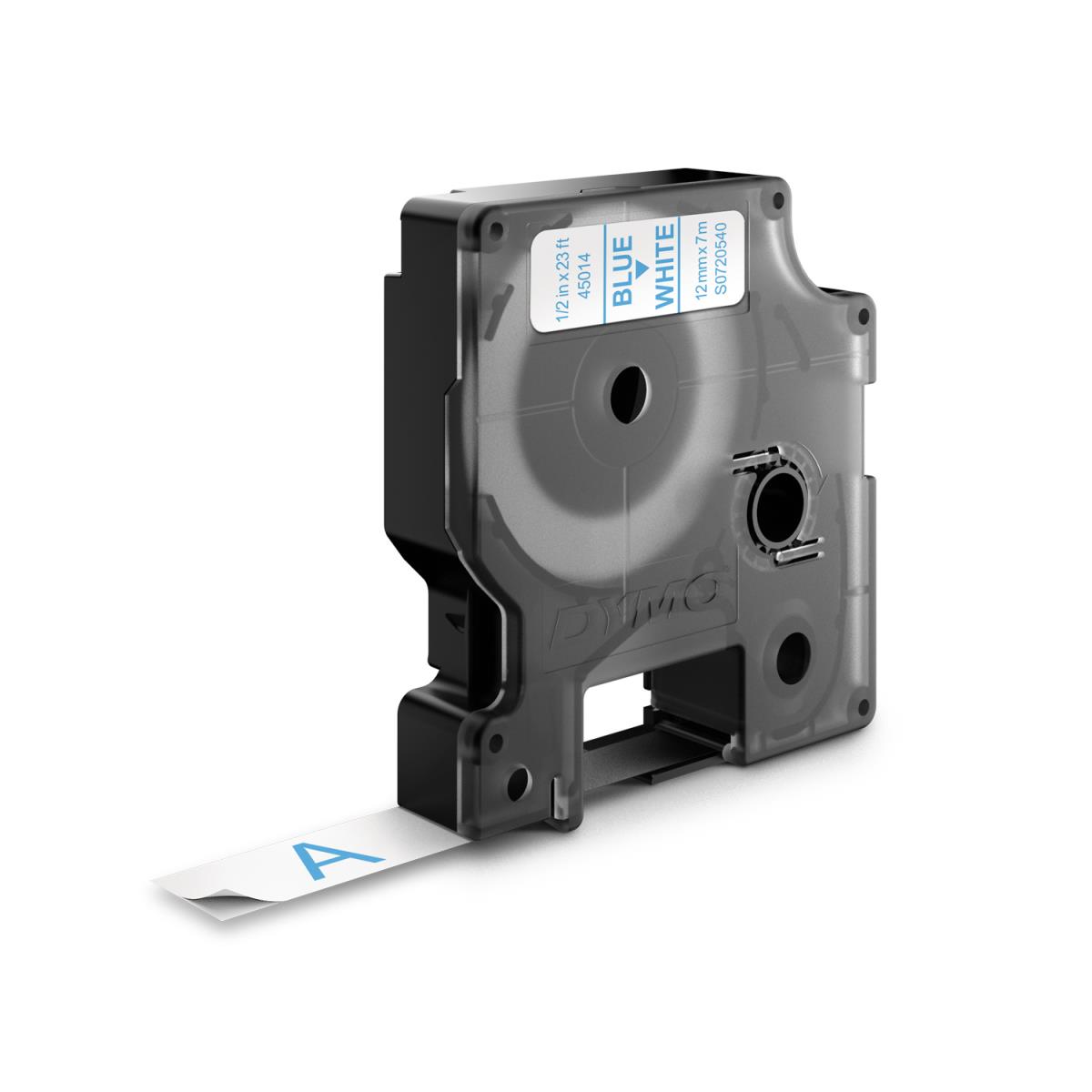 DYMO D1 Standard Tape Blue On White 12mmx7m