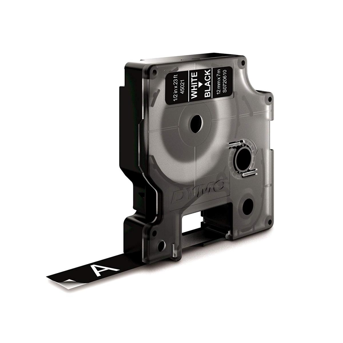 DYMO D1 Standard Tape White On Black 12mmx7m