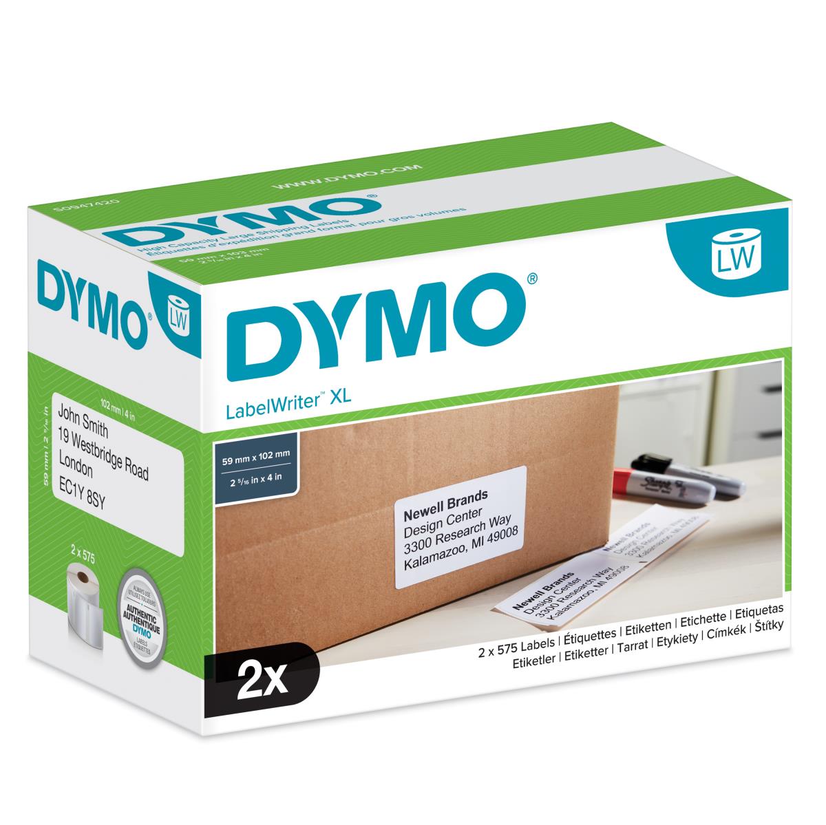 DYMO Large Shipping Labels Jumbo 2 Rolls