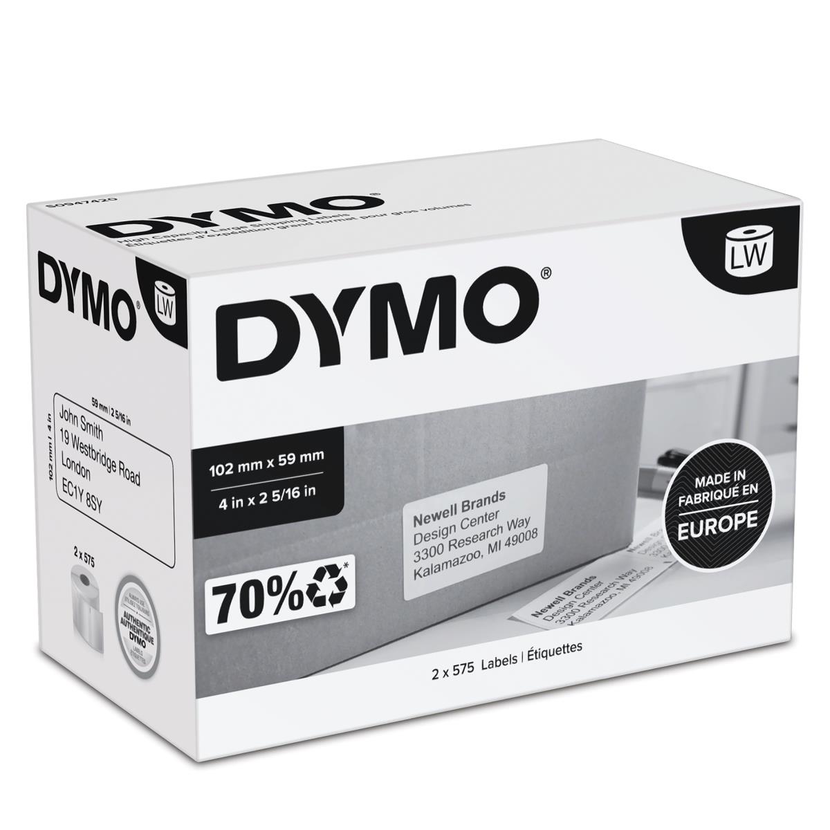 DYMO Large Shipping Labels Jumbo 2 Rolls