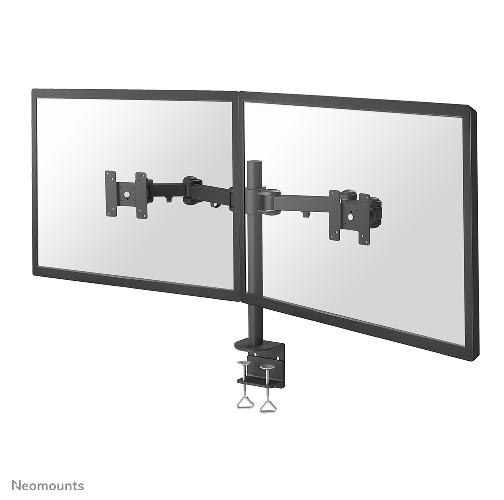 NEOMOUNTS Dual Monitor 10-27in Desk Arm - Height Adjustable - Black