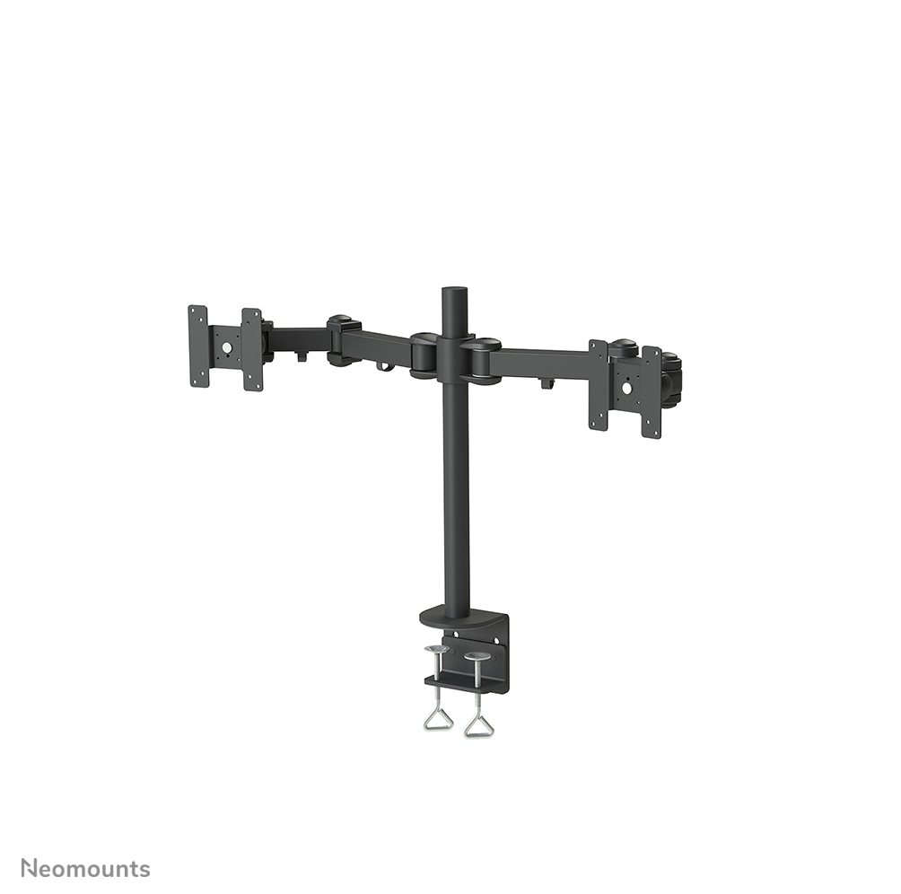 NEOMOUNTS Dual Monitor 10-27in Desk Arm - Height Adjustable - Black