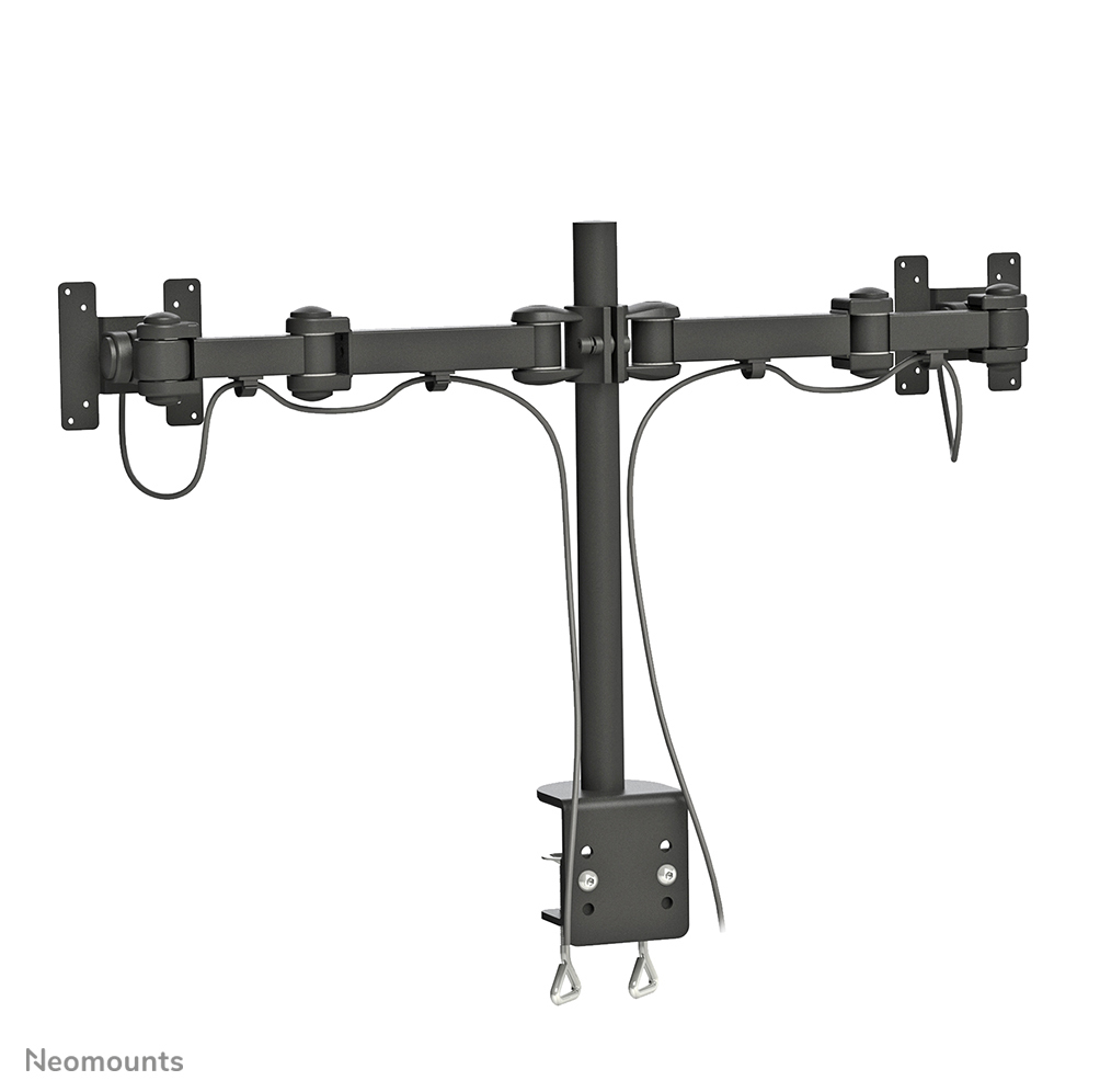NEOMOUNTS Dual Monitor 10-27in Desk Arm - Height Adjustable - Black
