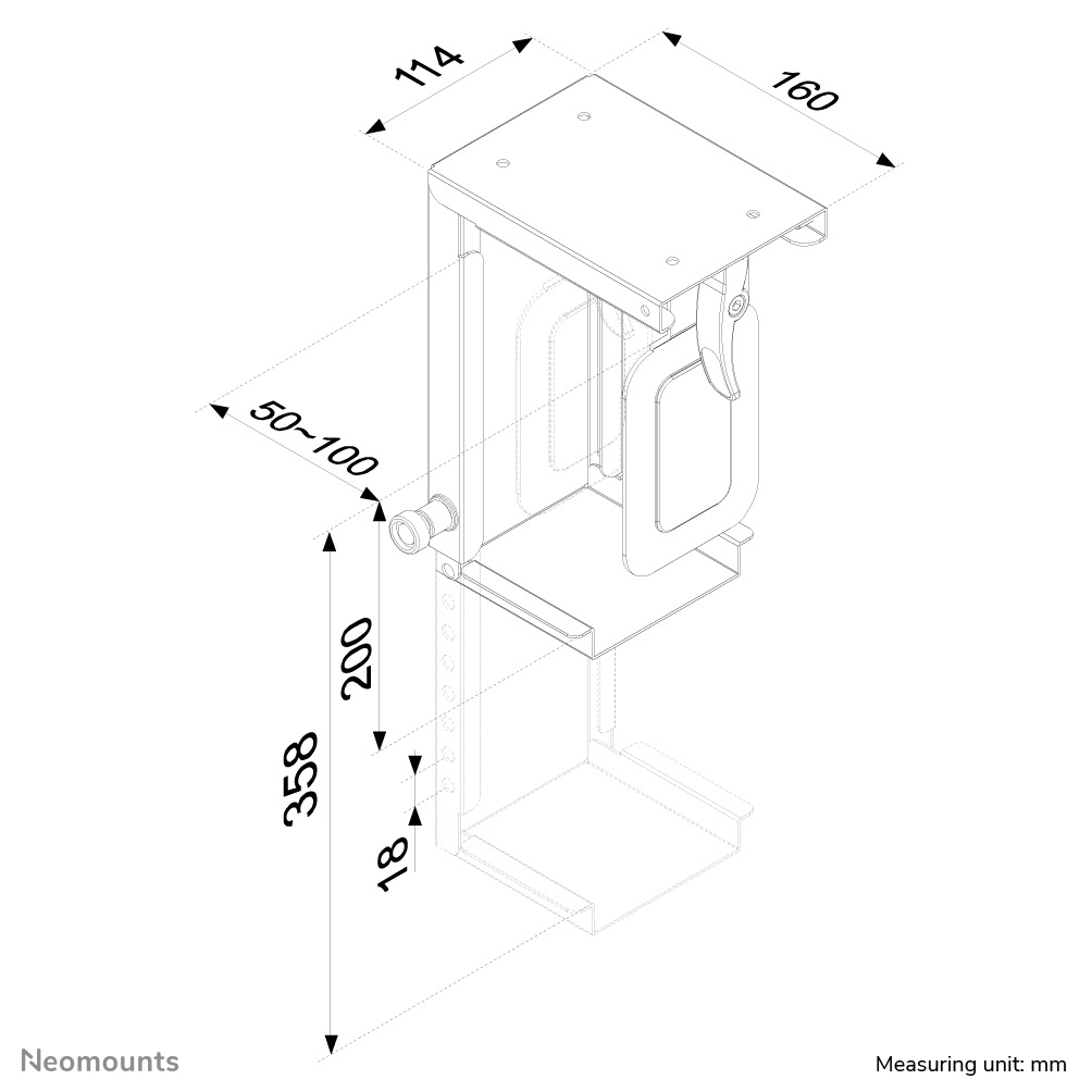 NEOMOUNTS Pc Holder Black (cpu-d075black)