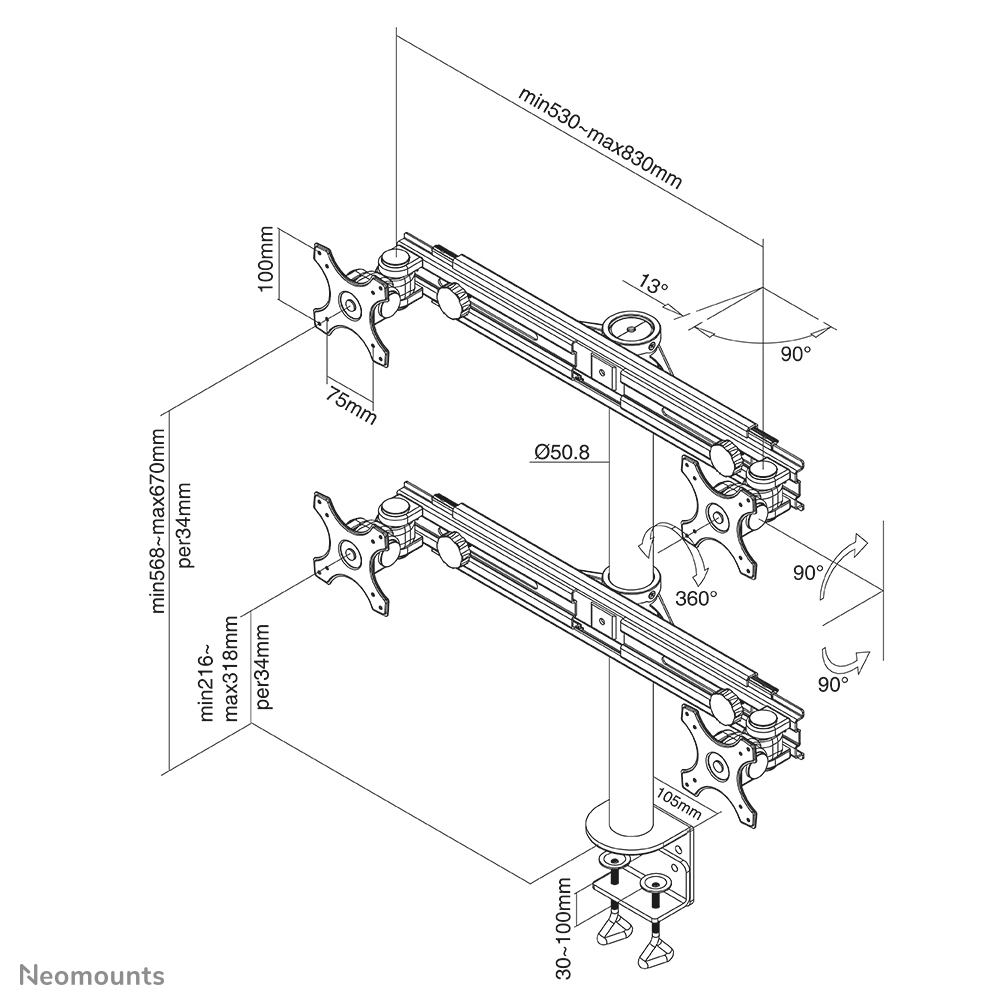 NEOMOUNTS LCD Monitor Arm (fpma-d700d4)