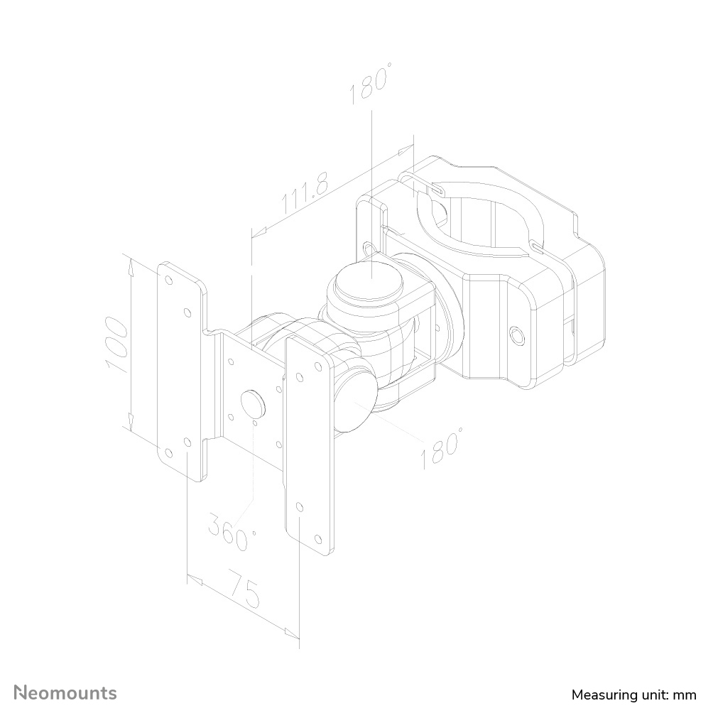 NEOMOUNTS Lcd/led/TFT Pole Mount >24in (fpma-wp200black)
