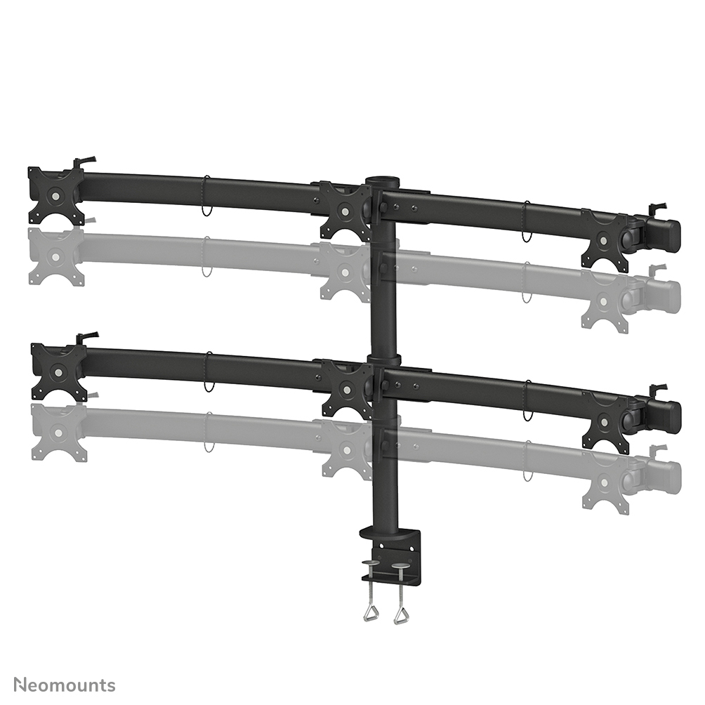 NEOMOUNTS 6x 19-27in Screen Desk Mount (clamp) - Black
