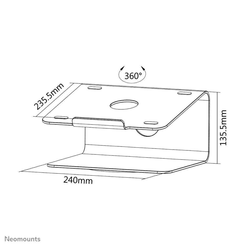 NEOMOUNTS Laptop Desk Stand (ergonomic 360 Degrees Rotatable) Silver 5kg
