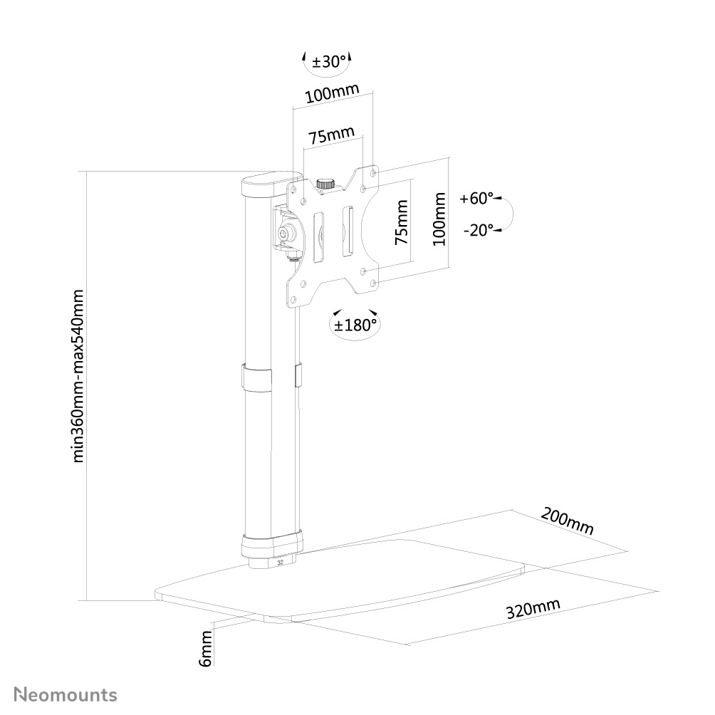 NEOMOUNTS Flatscreen Desk Mount (stand) Black