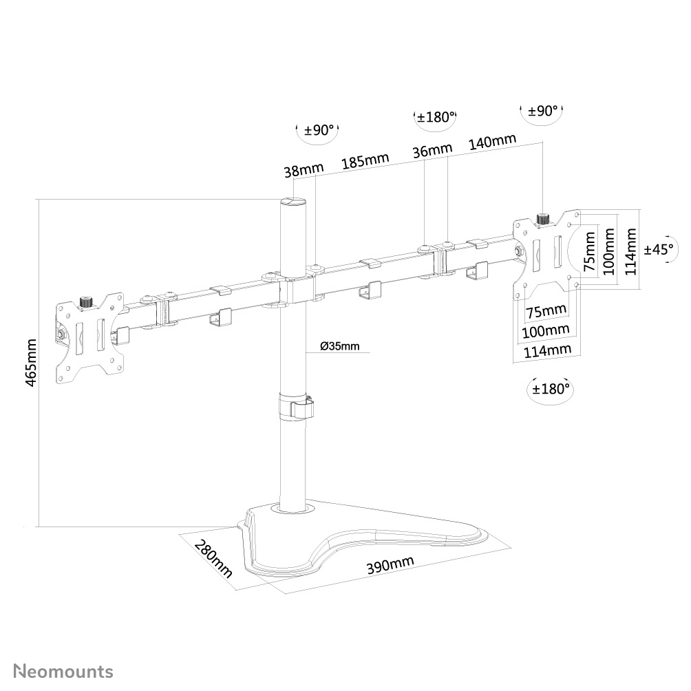 NEOMOUNTS Flat Screen Desk Mount Stand 10-32in