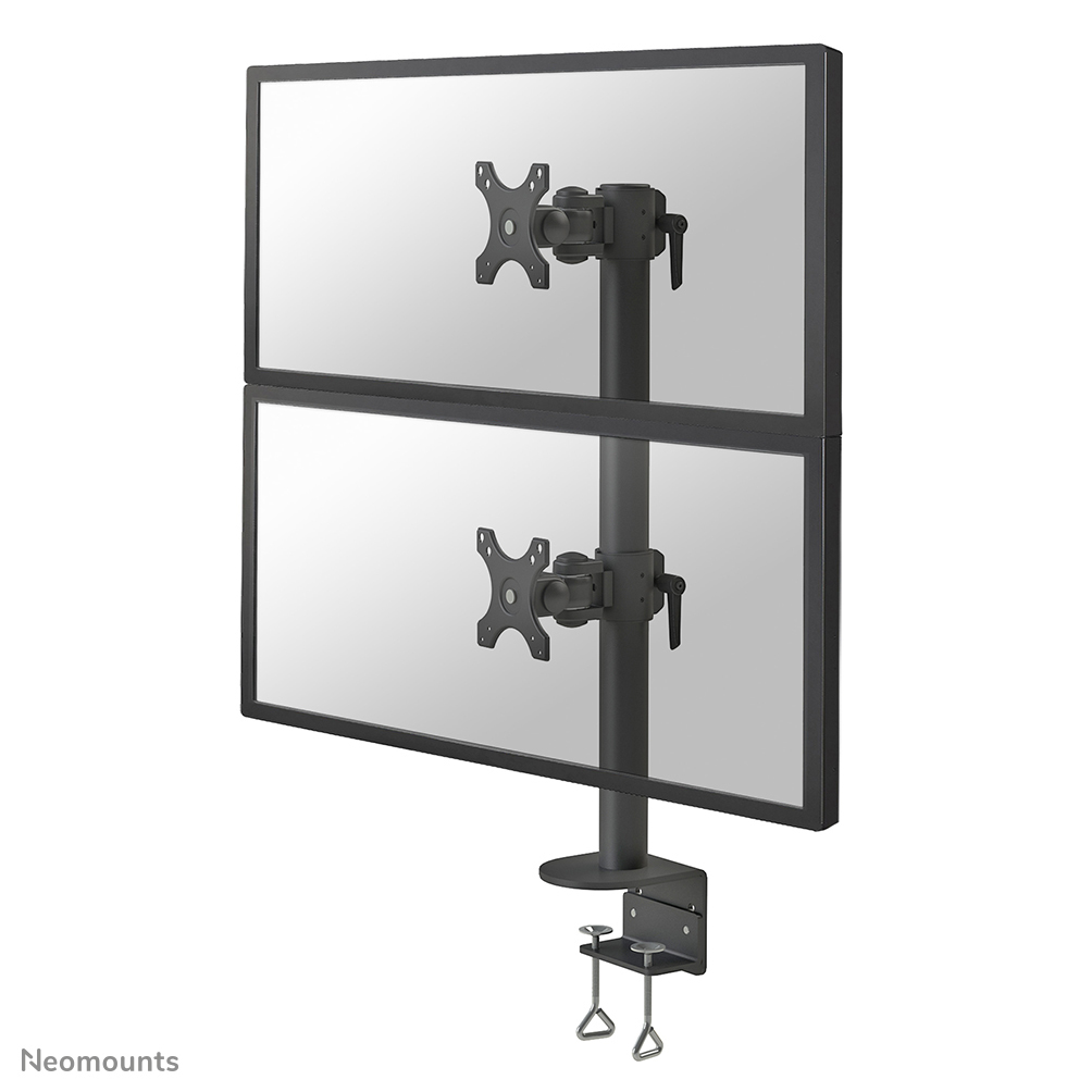 NEOMOUNTS Full Motion Desk Mount (clamp) for two 17-49in Curved Monitor Screens - Black