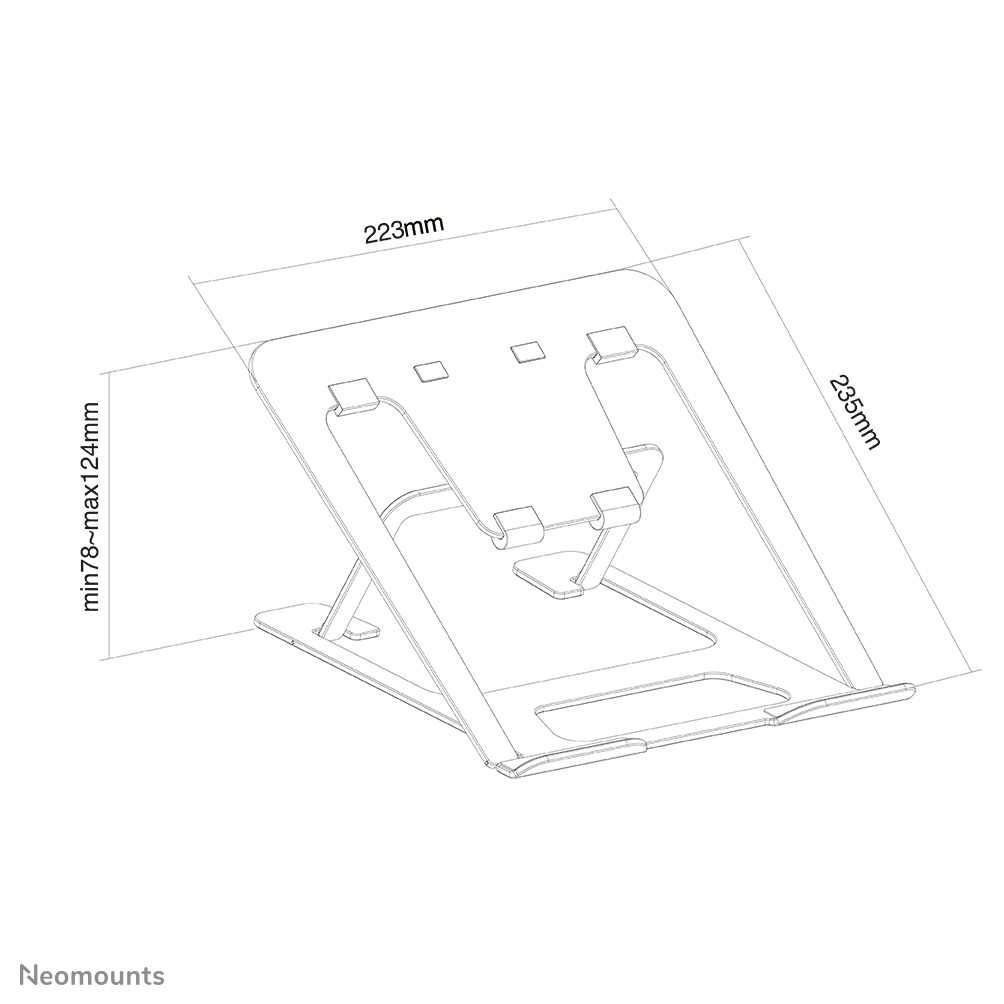 NEOMOUNTS Foldable Laptop Stand - Black 10-17in