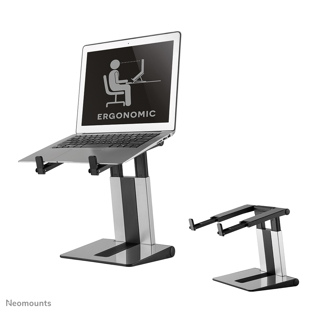 NEOMOUNTS Foldable Laptop Stand - Silver/ Black 10-16in