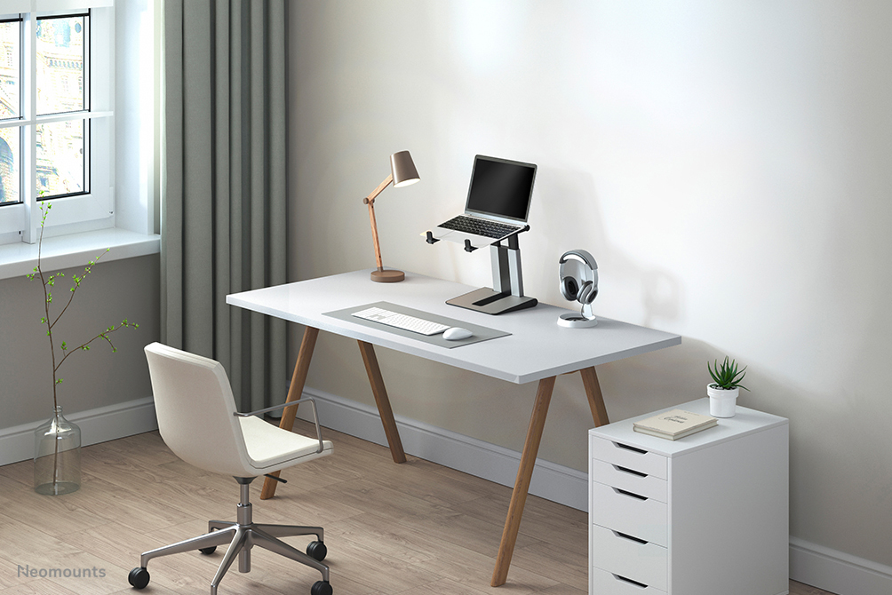 NEOMOUNTS Foldable Laptop Stand - Silver/ Black 10-16in