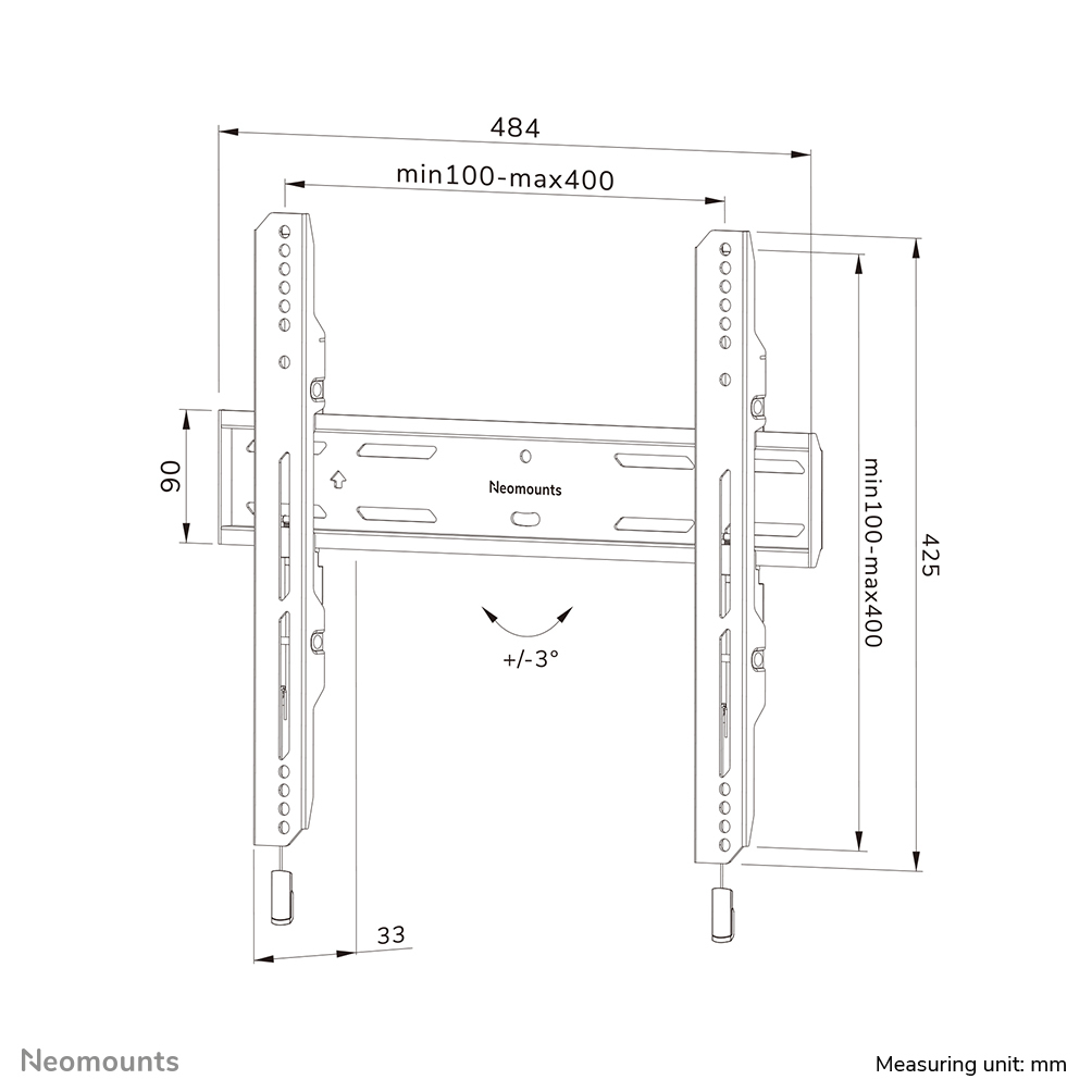 NEOMOUNTS Select WL30S-850BL14 Fixed Wall Mount for 32-65in Screens - Black