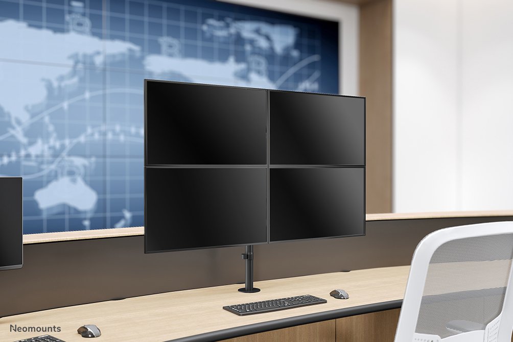 NEOMOUNTS Flat Screen Desk Mount Stand 13-32in (fpma-d550d4dblack)