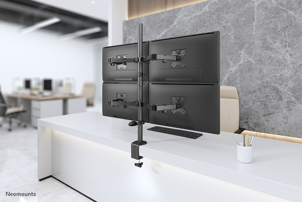 NEOMOUNTS Flat Screen Desk Mount Stand 13-32in (fpma-d550d4dblack)