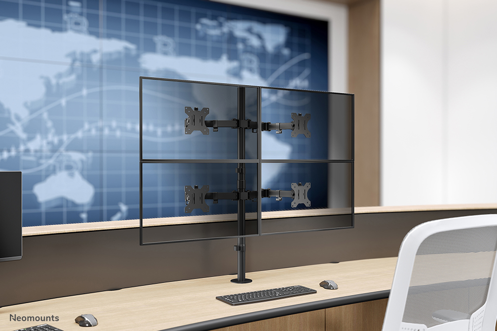 NEOMOUNTS Flat Screen Desk Mount Stand 13-32in (fpma-d550d4dblack)