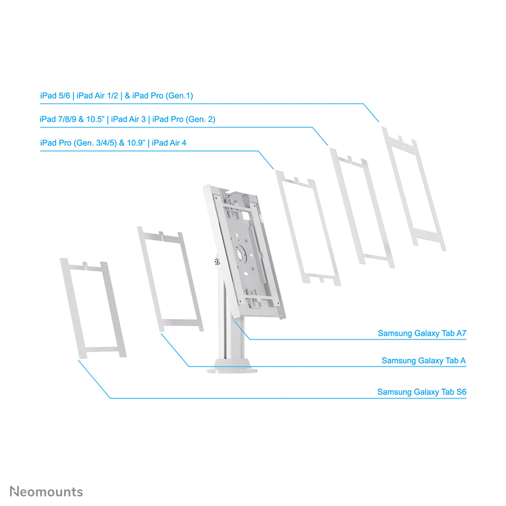 NEOMOUNTS Rotatable Countertop Tablet Holder For 9.7-11in Tablets - White