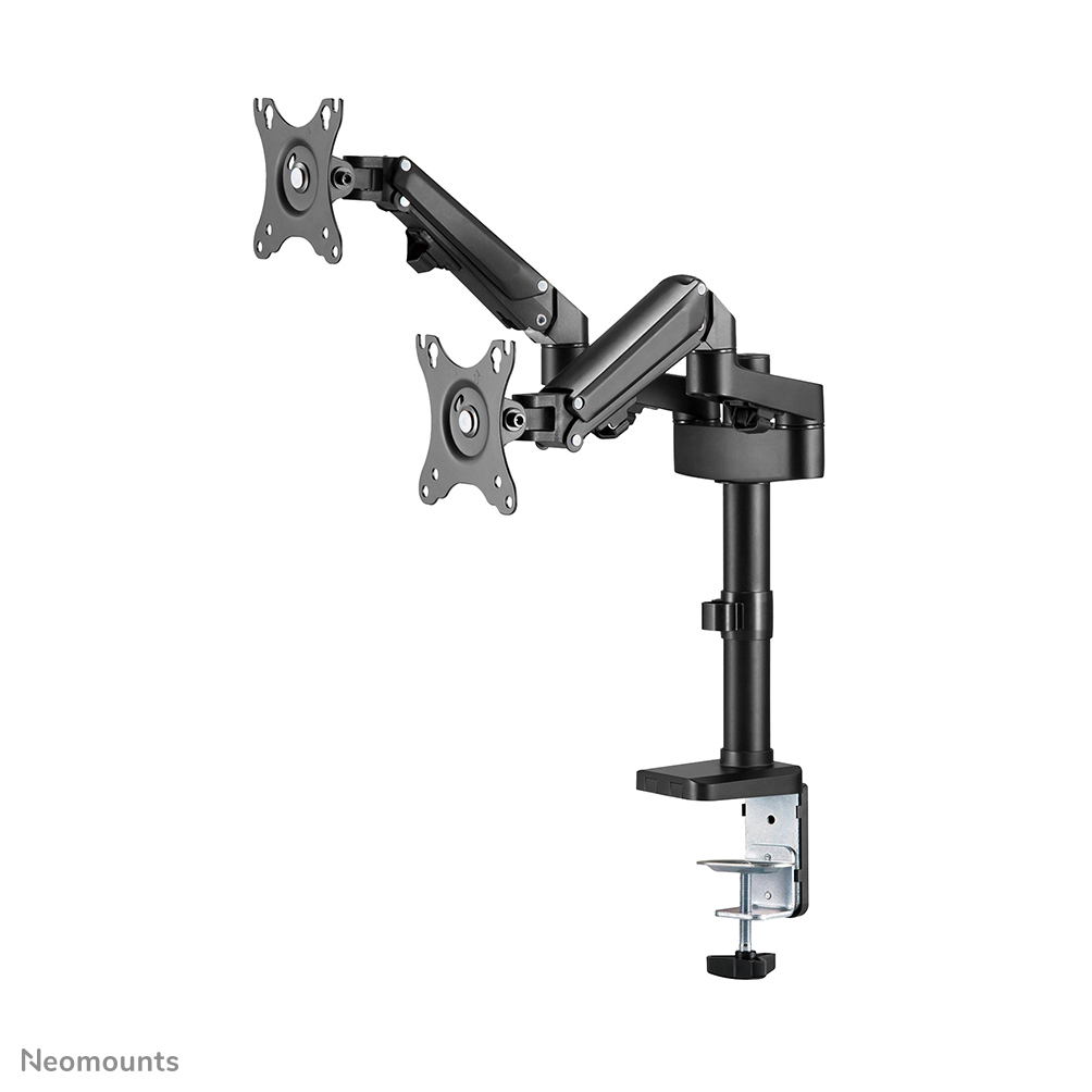 NEOMOUNTS Full Motion Monitor Desk Mount For 17-27in 2 Screens - Black