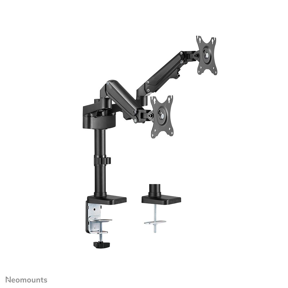 NEOMOUNTS Full Motion Monitor Desk Mount For 17-27in 2 Screens - Black