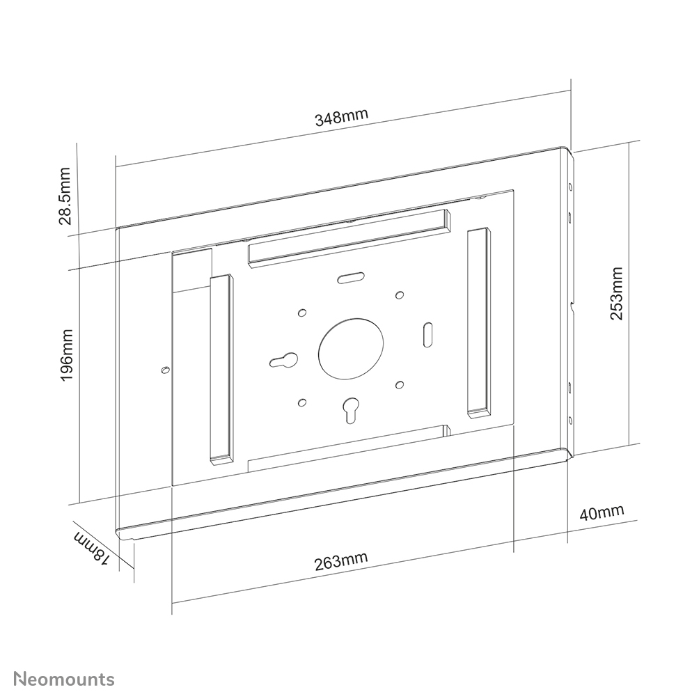 NEOMOUNTS Tablet Mount - Wall - Fixed - Lockable - Lock Included - 12.9in - White