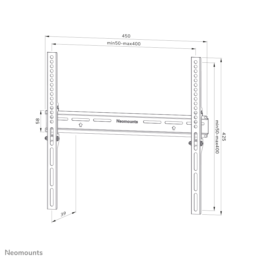 NEOMOUNTS Fixed Wall Mount For 32-65in Screens - Black