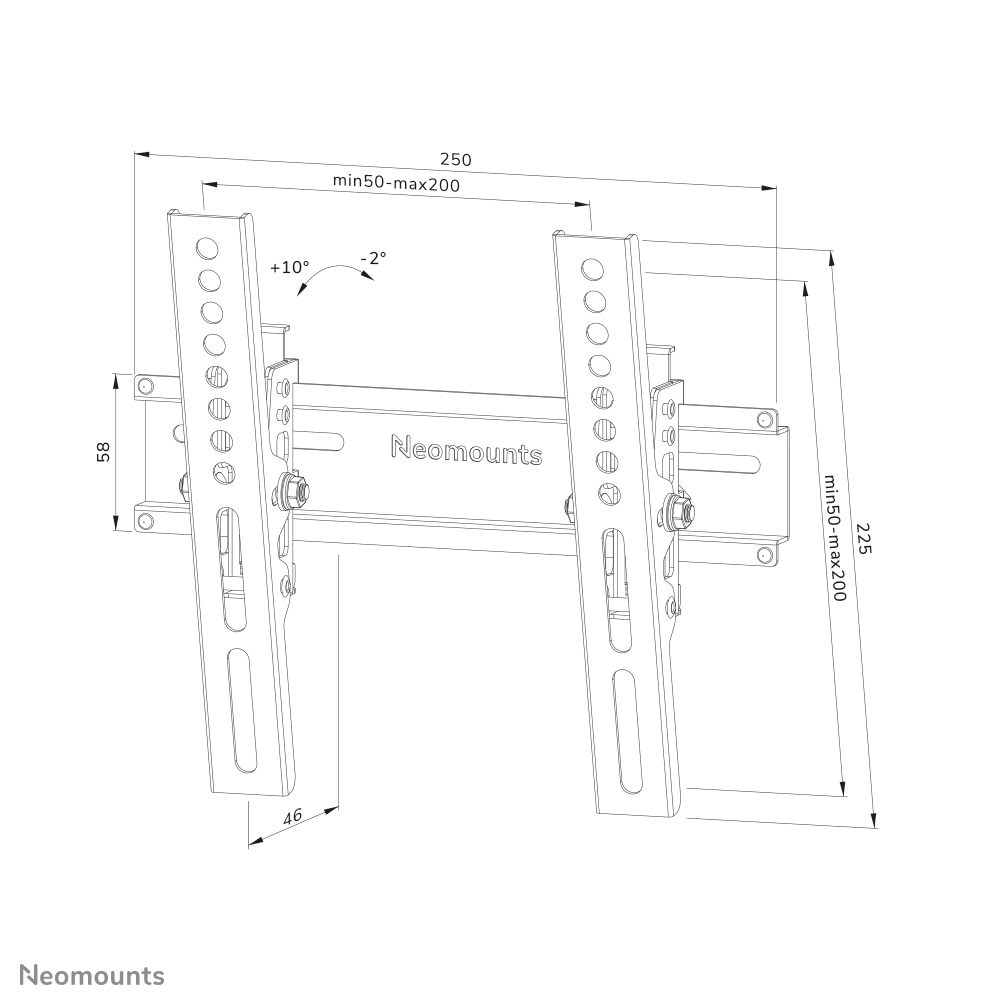 NEOMOUNTS WL35-350BL12 Tiltable Wall Mount for 24-55in Screens - Black