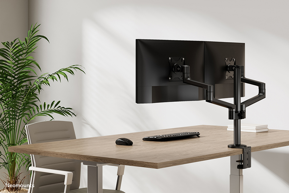 NEOMOUNTS Full Motion Monitor Arm Desk Mount For 17-27in Two Screens - Black