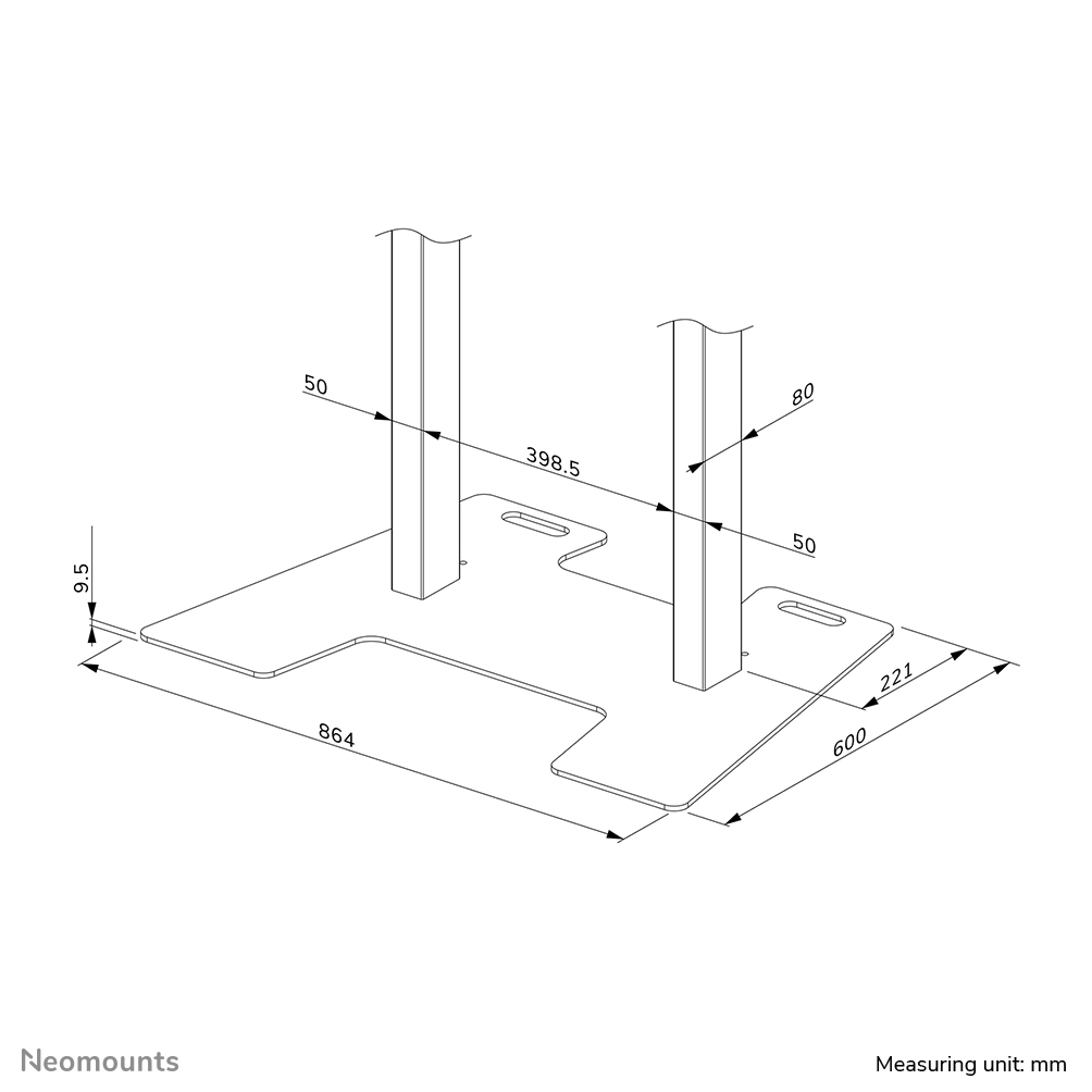 NEOMOUNTS Floor Plate For Fl55-875bl1 And Wl55-875bl1 - Black