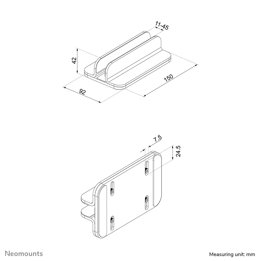 NEOMOUNTS Vertical Laptop Holder - Black