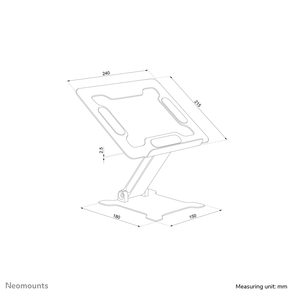 NEOMOUNTS DS20-740BL1 Foldable Laptop Stand For 11-15in Laptops - Black