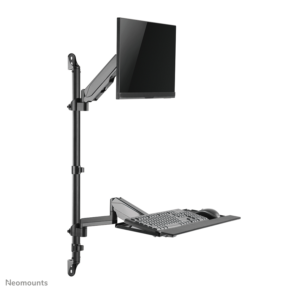 NEOMOUNTS Wall Mounted Sit-stand Workstation Screen Keyboard & Mouse