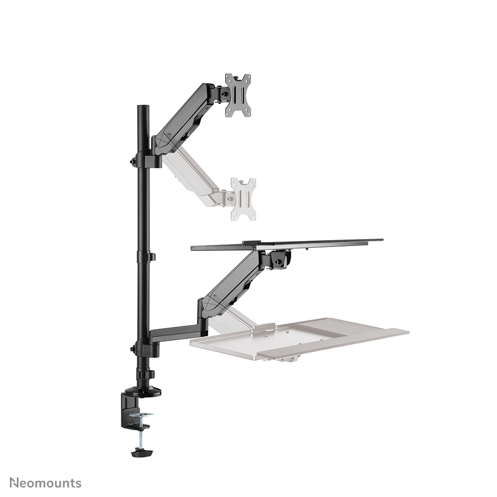 NEOMOUNTS Ds90-325bl1 Height Adjustable Desk Mounted Workstation For 17-32in Screens Keyboard And Mouse - Black