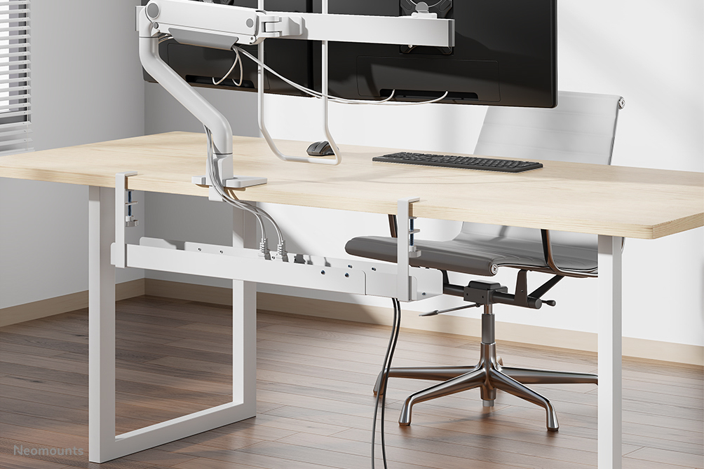 NEOMOUNTS Cable Management Tray - Max 5 Kg - Clamp-on Design - Universal - White