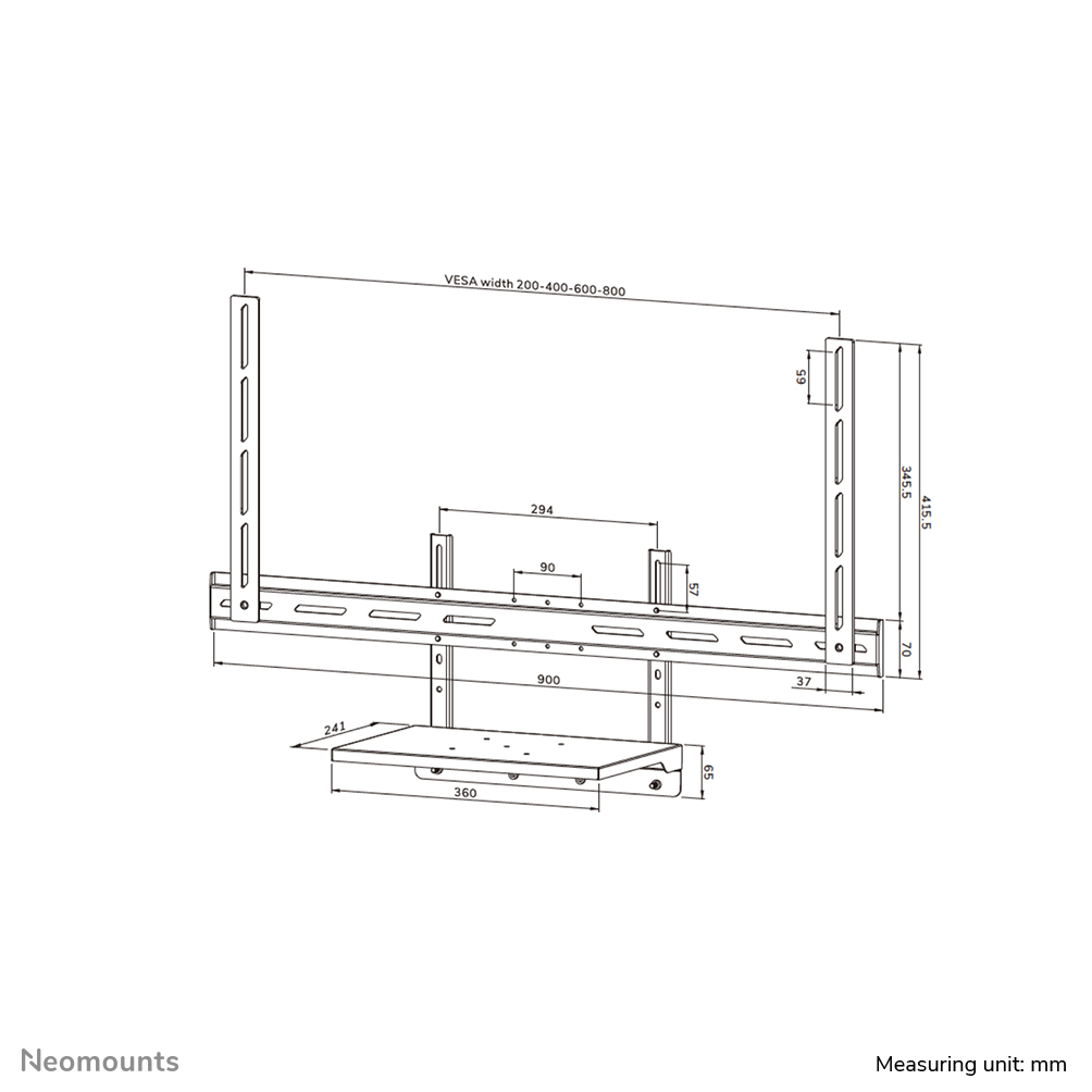 NEOMOUNTS Av45-500bl Laptop Shelf Kit 43-110in - Vesa - Max 2.5kg - Universal
