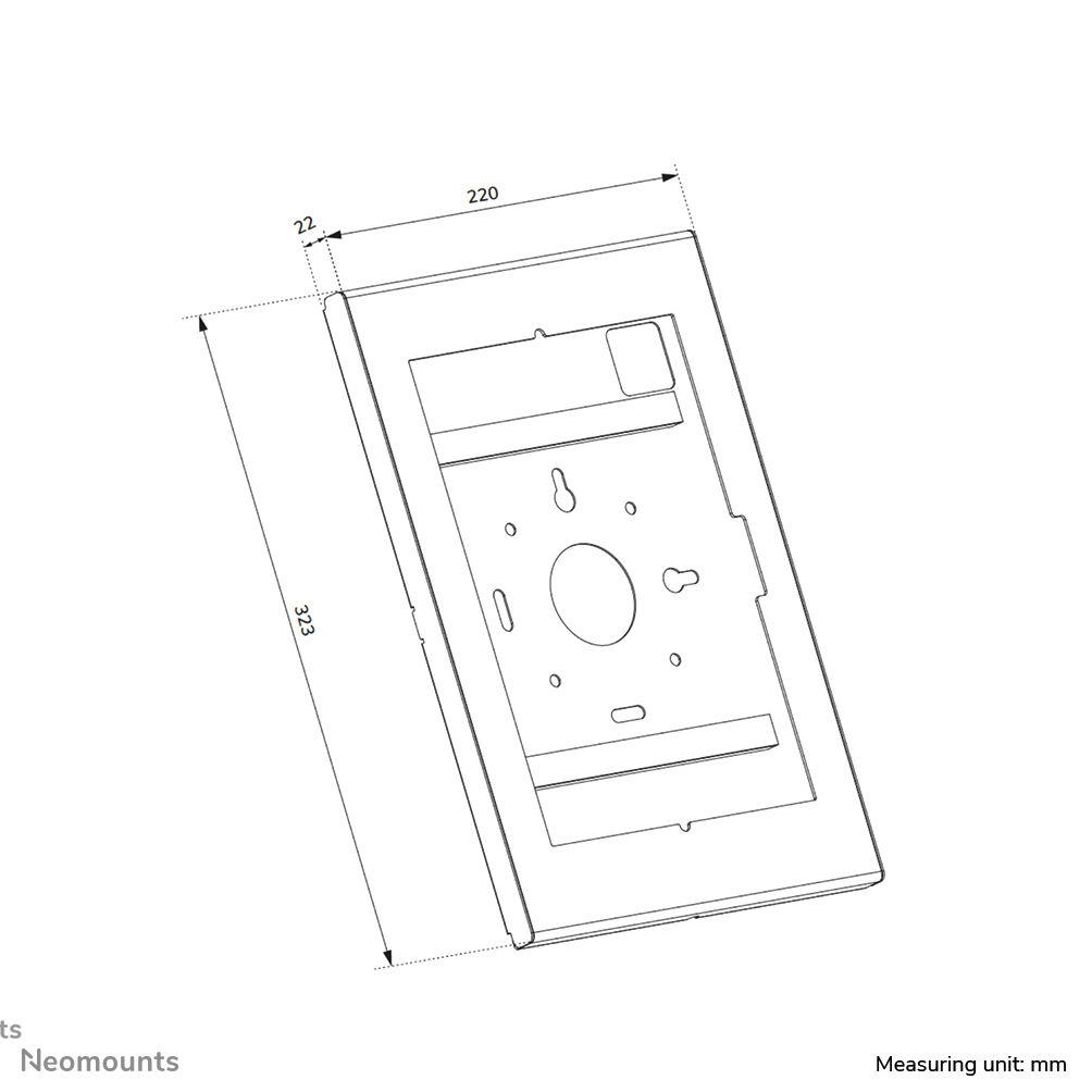 NEOMOUNTS Tablet Casing - Lockable (incl. Lock) - Vesa 75x75 - Suitable For Various 10.9-11in Tablets- Black